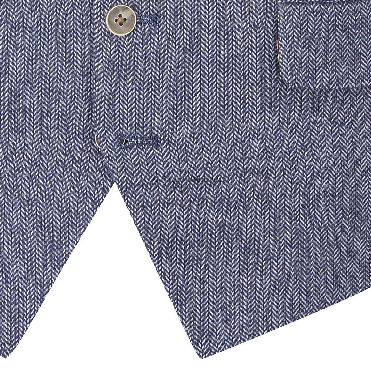 Skopes Tweed Herringbone Waistcoat - MM10050 - Jude - Blue