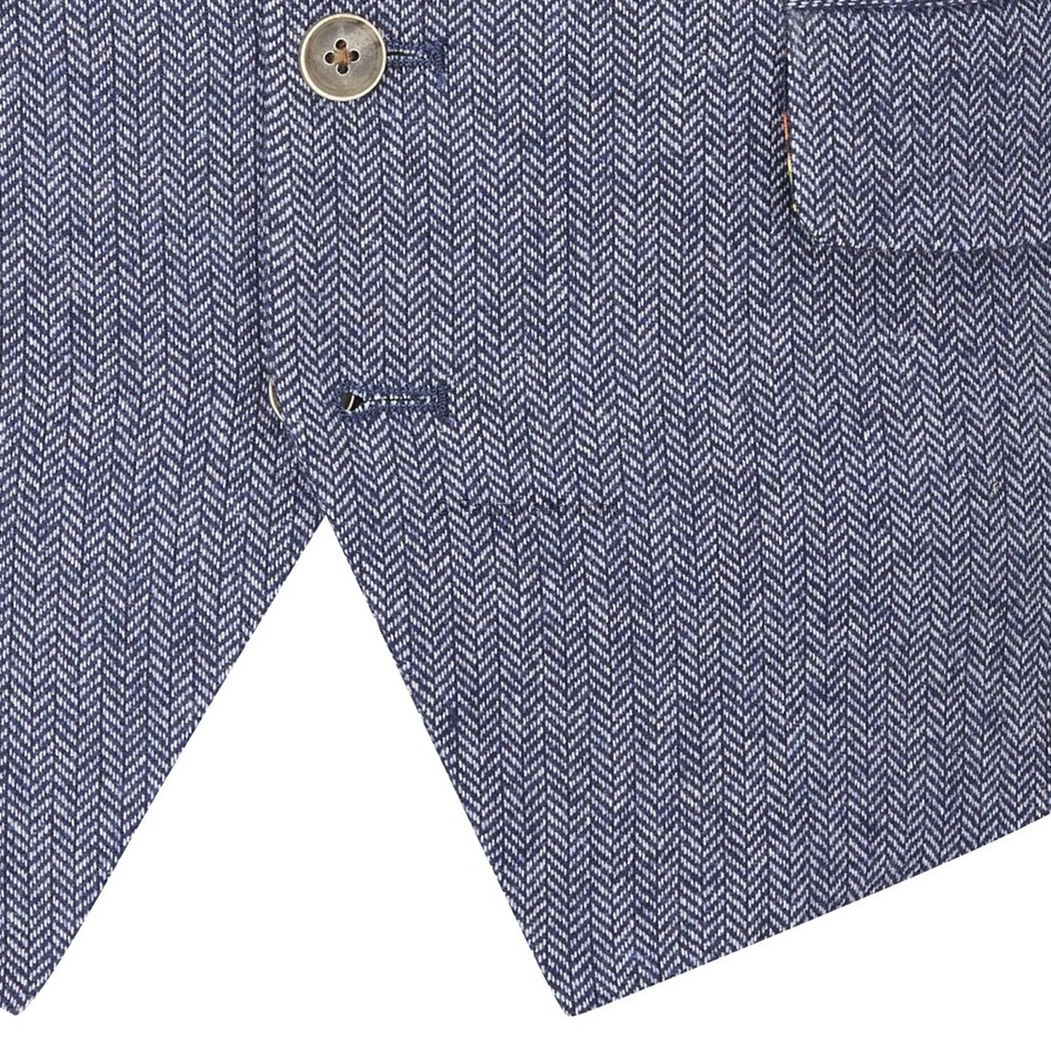 Skopes Tweed Herringbone Waistcoat - MM10050 - Jude - Blue