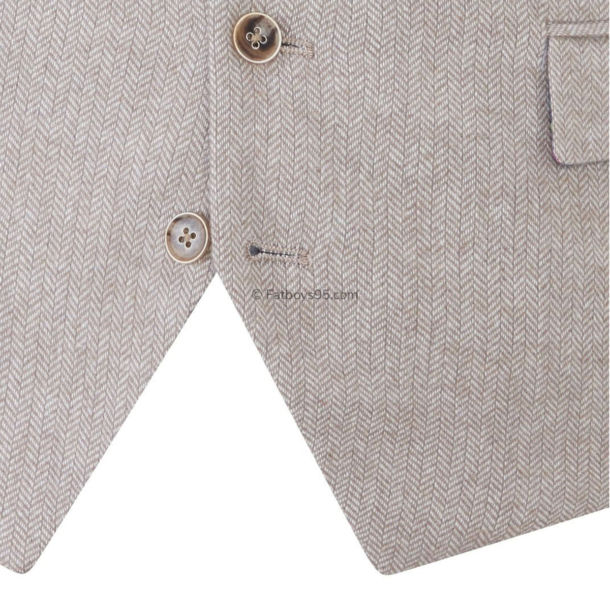 Skopes Tweed Herringbone Waistcoat - MM10061 - Jude - Stone