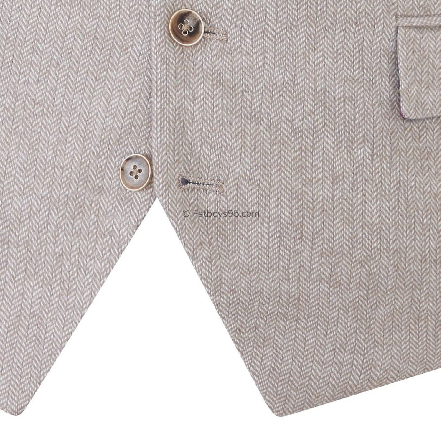 Skopes Tweed Herringbone Waistcoat - MM10061 - Jude - Stone