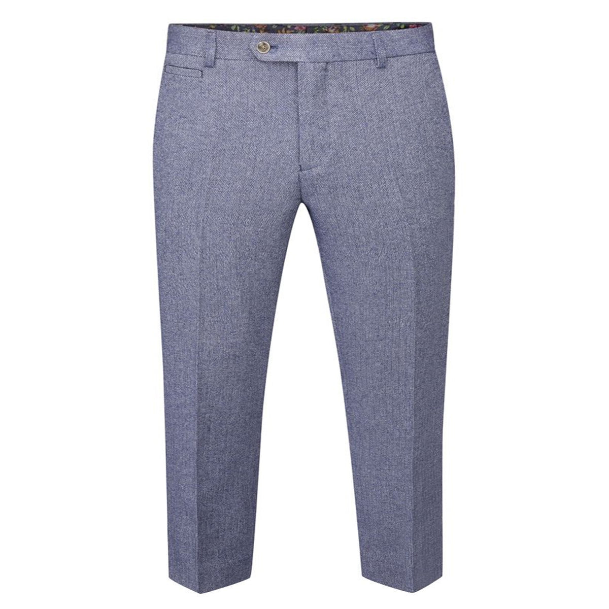 Skopes Tweed Herringbone Suit Trousers - MM70050 - Jude - Blue
