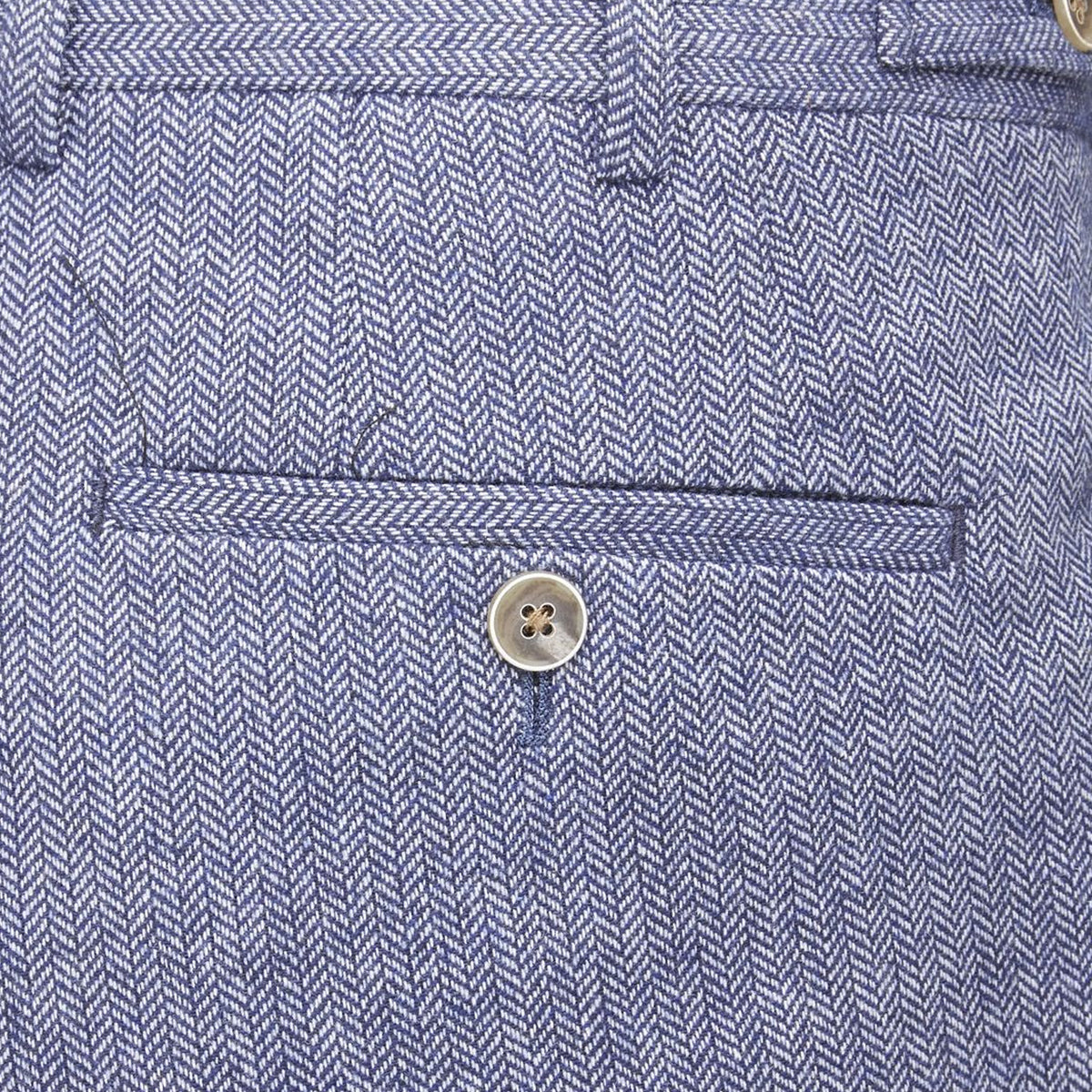 Skopes Tweed Herringbone Suit Trousers - MM70050 - Jude - Blue