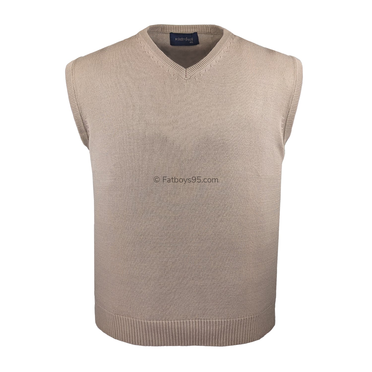 Winterbeck Sleeveless V Neck Jumper - JF57 - Taupe 1