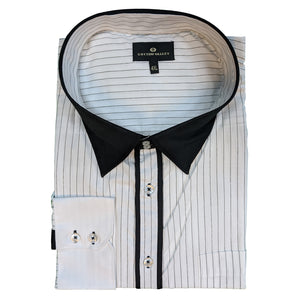 Cotton Valley L/S Stripe Shirt - 15542 - White 1