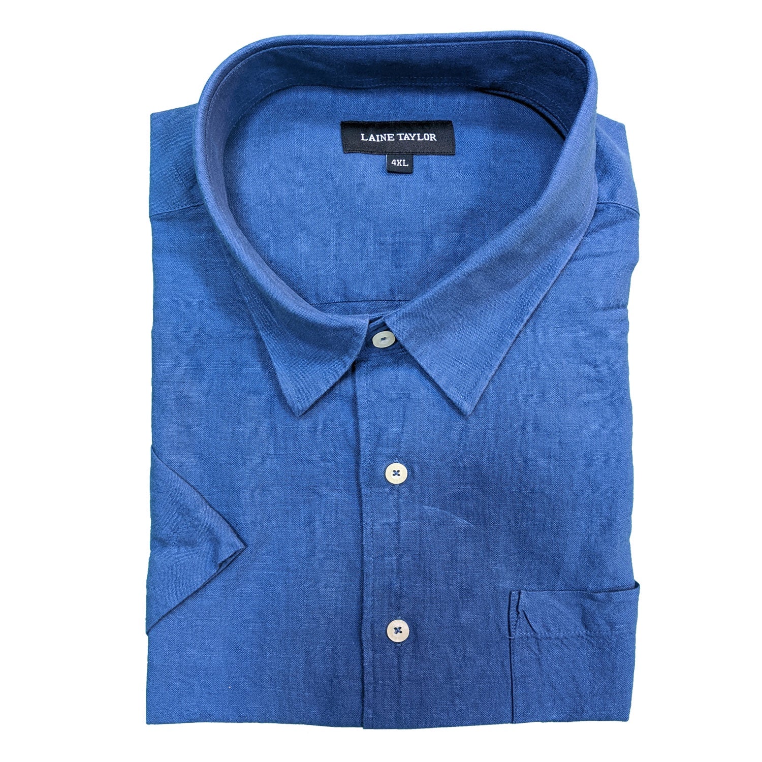 Laine Taylor Linen S/S Shirt - S1470 12 - Dorset - Navy 1