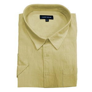 Laine Taylor Linen S/S Shirt - S1470 5 - Dorset - Yellow 1