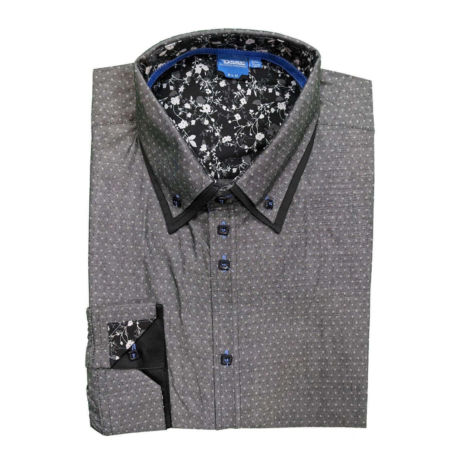 D555 L/S Shirt - KS11307 - Gabriel - Grey / Black 1