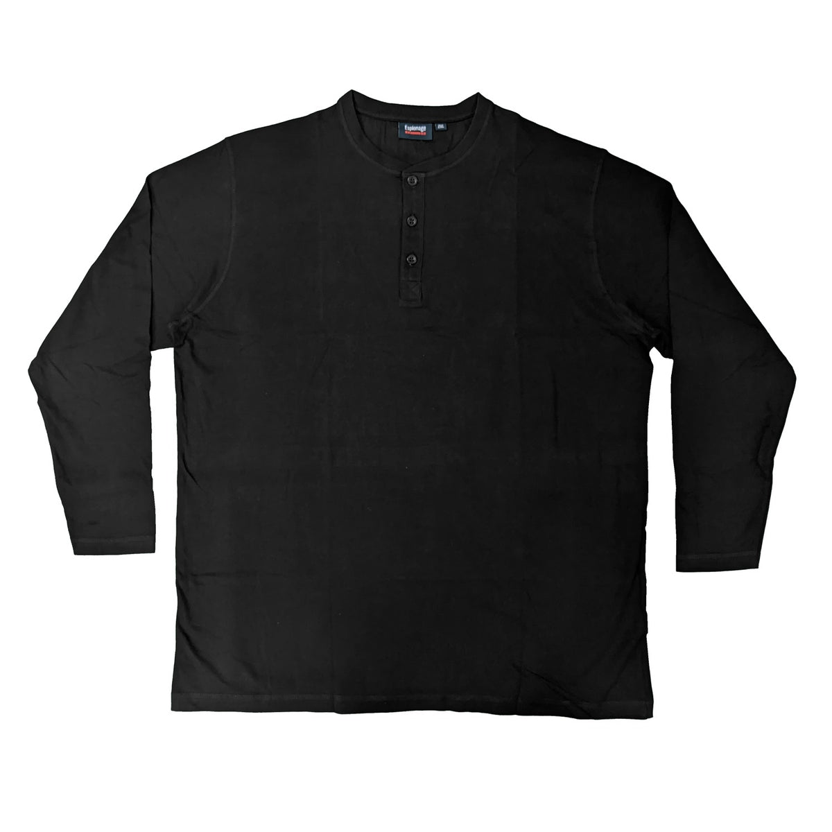 Espionage Long Sleeve Grandad Tee - T310 - Black 1