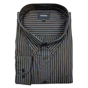 Metaphor L/S Stripe Shirt - 15473 - Brown 1