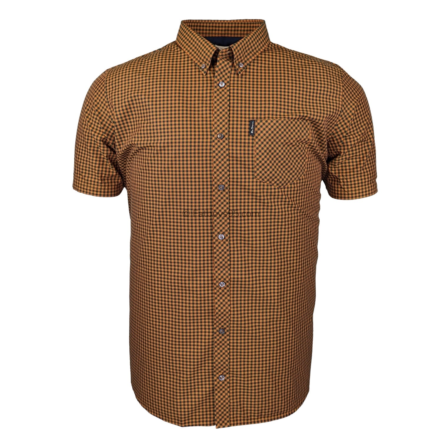 Ben Sherman Signature Core Gingham S/S Shirt - 0059142IL - Mustard 1