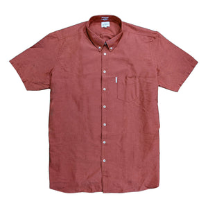 Ben Sherman S/S Oxford Shirt - 0065095IL - Dark Pink 2