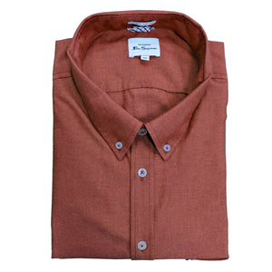 Ben Sherman S/S Oxford Shirt - 0065095IL - Dark Pink 1