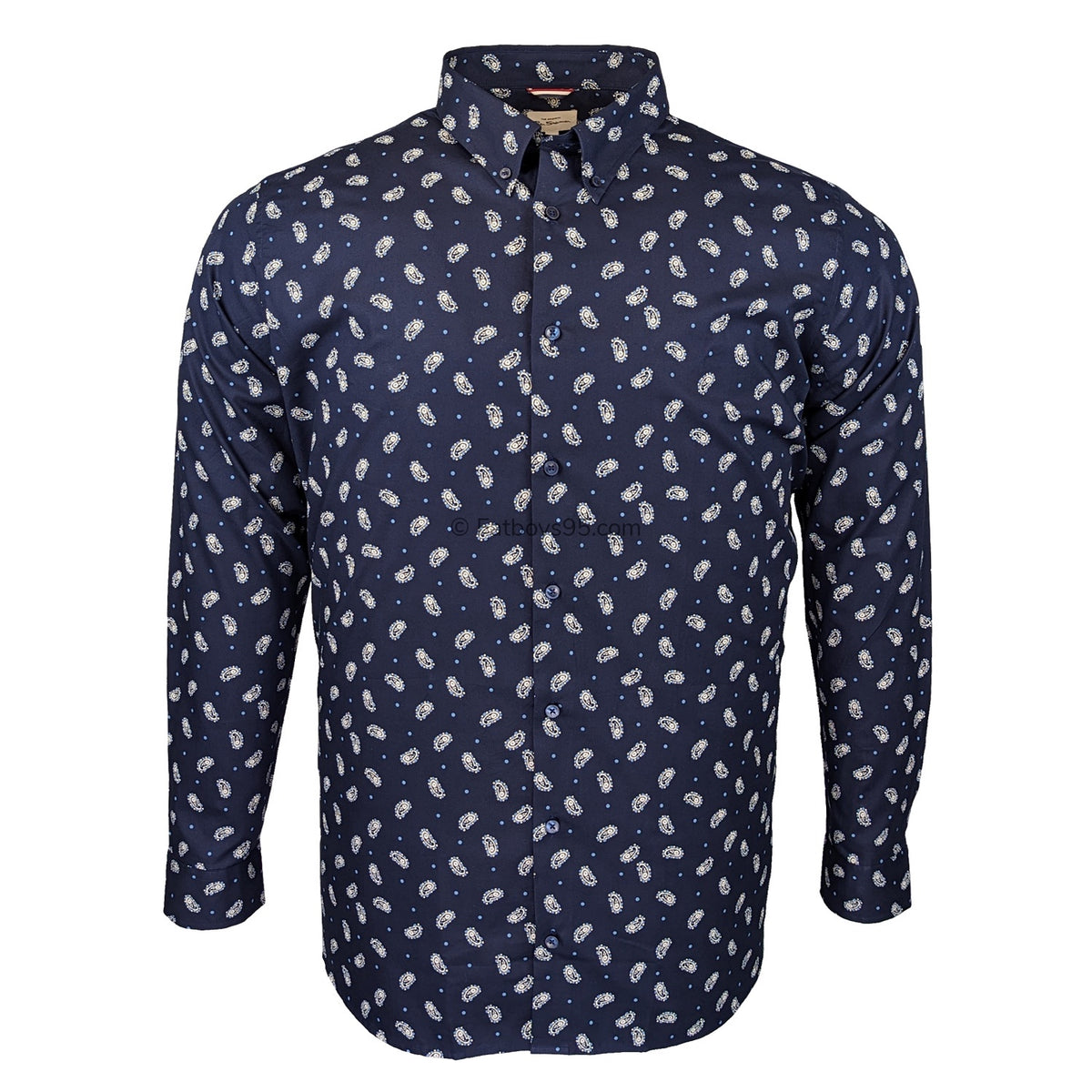 Ben Sherman Micro Paisley L/S Shirt - 0074125IL - Dark Navy 1