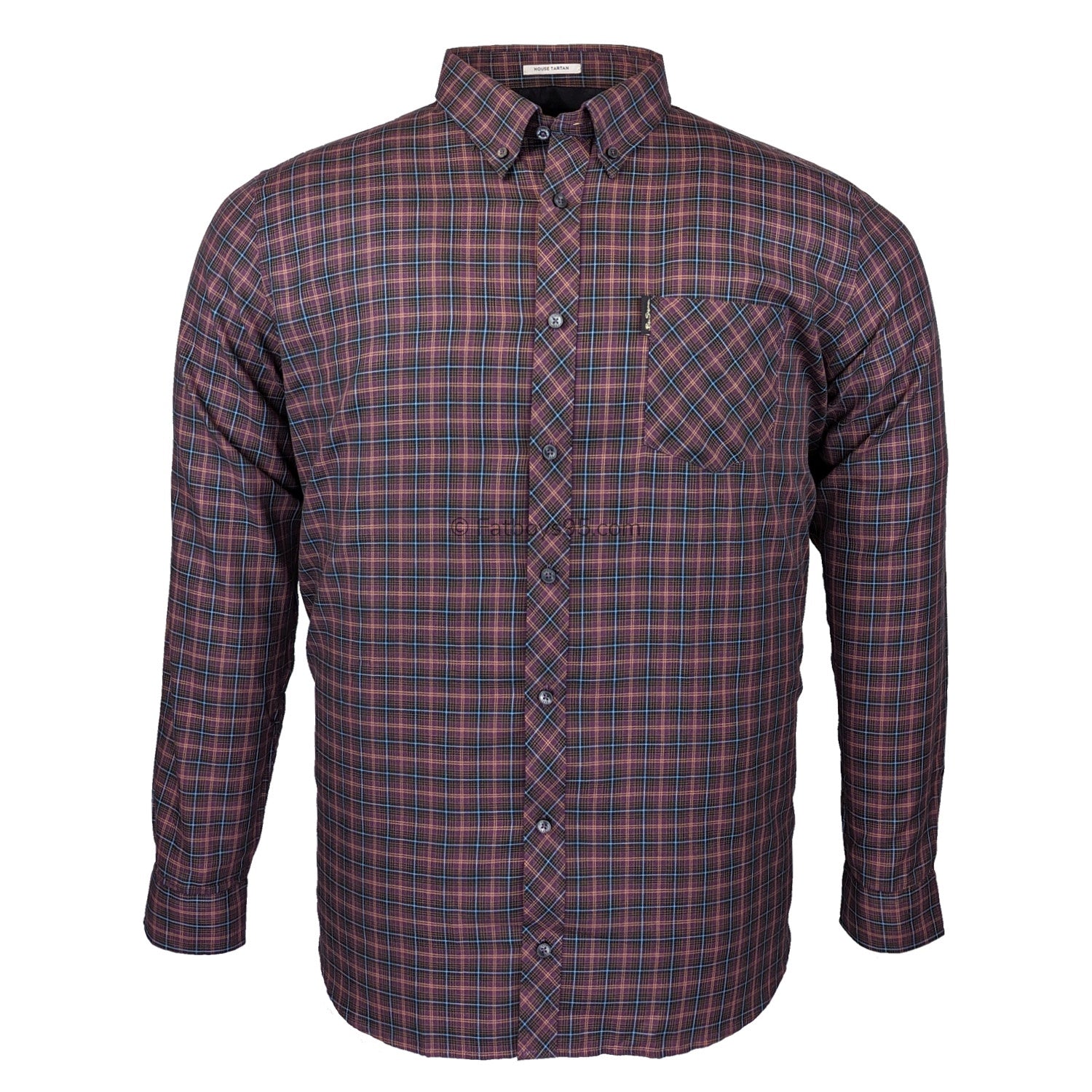 Ben Sherman House Tartan L/S Shirt - 0074141IL - Plum 1