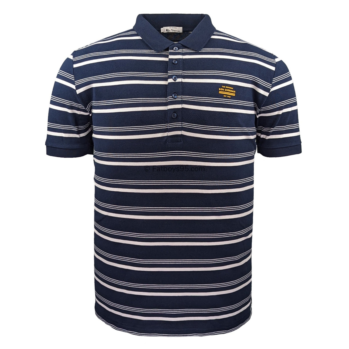 Ben Sherman Fine Stripe Polo - 0075872IL - Dark Navy 1