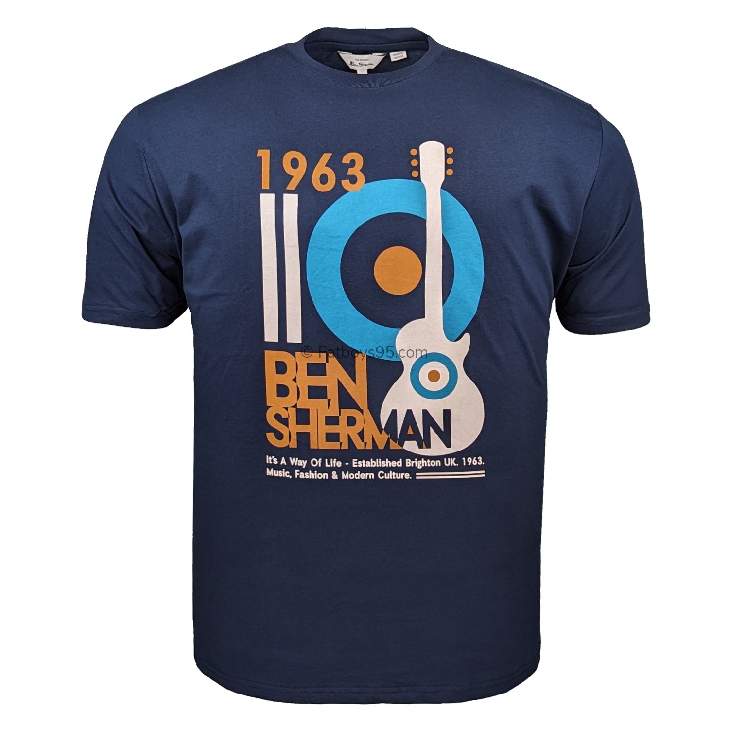 Ben Sherman Mod Guitar Poster Tee - 0076130IL - Dark Navy 1