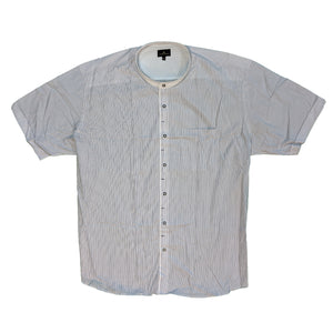 Cotton Valley Grandad Collar S/S Shirt - 14185 - White / Black 2