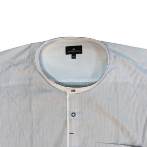 Cotton Valley Grandad Collar S/S Shirt - 14185 - White / Black 3