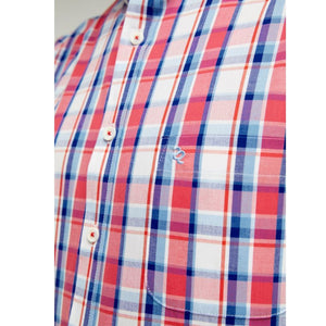 Double Two Check S/S Shirt - DTLS1038 - Red 3