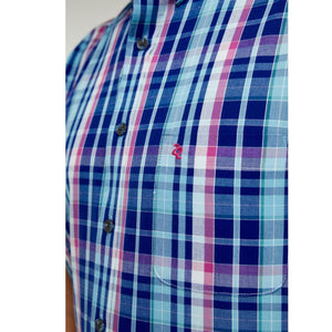 Double Two Check S/S Shirt - DTLS1040 - Magenta 3