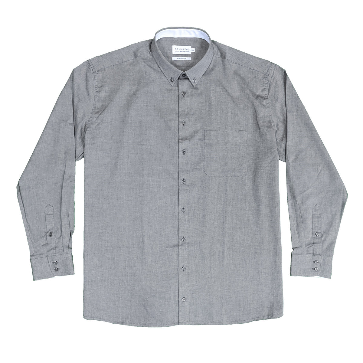 Double Two Royal Oxford Weave L/S Shirt - GS4146 - Charcoal 2