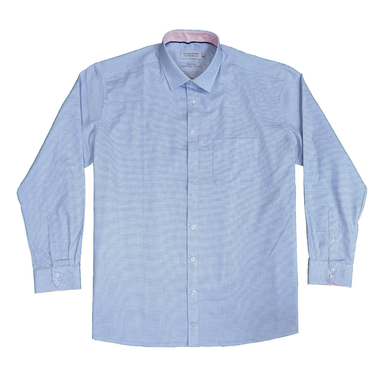 Big Men's Double Two Dobby Weave L/S Shirt -GS4152- Blue | 18.5