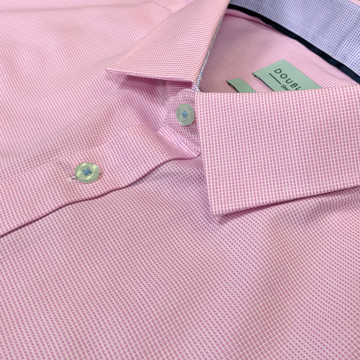 Double Two Square Dobby Weave L/S Shirt - GS4152 - Pink 4