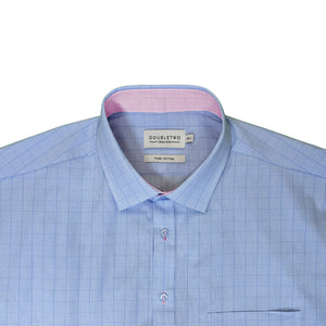 Double Two Prince of Wales Check L/S Shirt - GS4153 - Blue 3