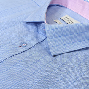 Double Two Prince of Wales Check L/S Shirt - GS4153 - Blue 4