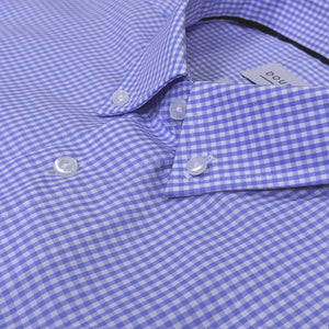 Double Two Gingham Check L/S Shirt - GS4154 - Light Blue 4