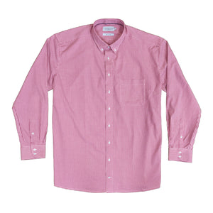 Double Two Gingham Check L/S Shirt - GS4154 - Wine 2