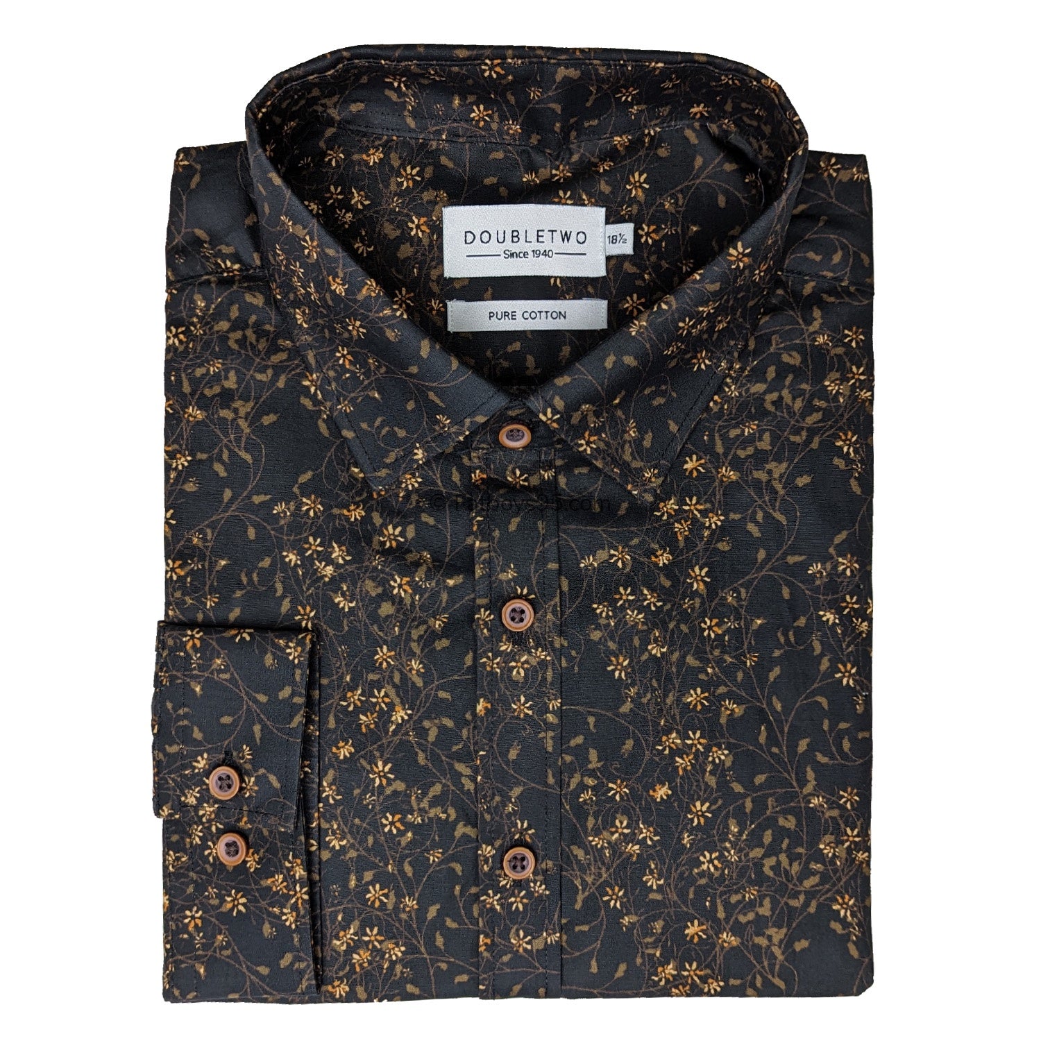 Double Two Floral L/S Shirt - GS4209 - Black 1