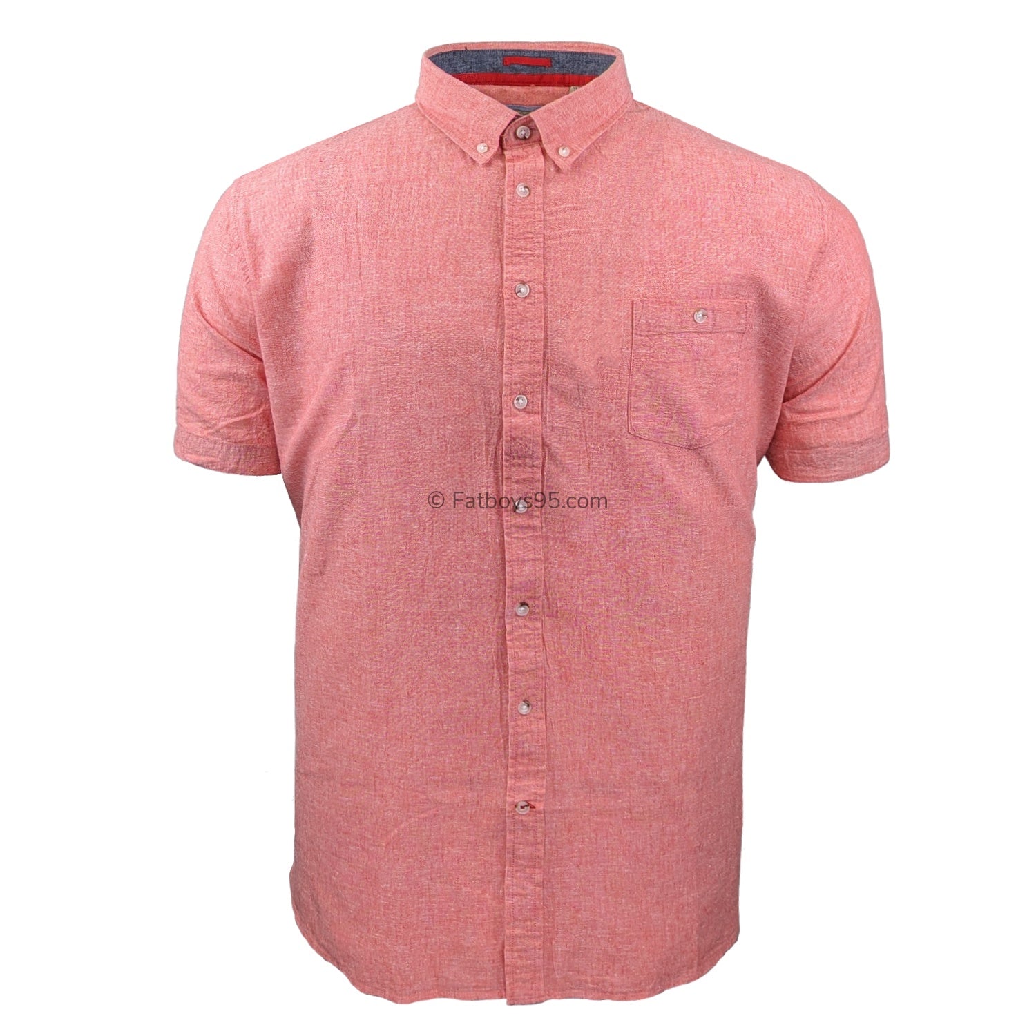 D555 S/S Linen Shirt - Hazelwood 2 (101513) - Salmon 1