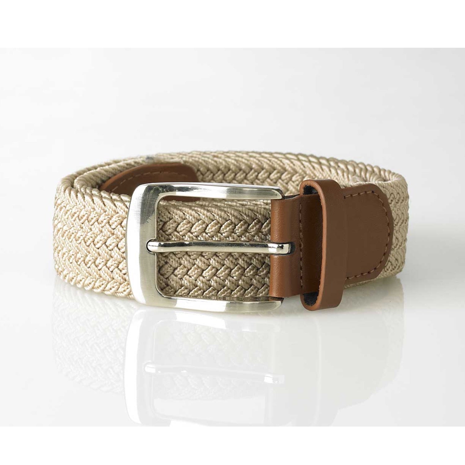 D555 Stretch Braided Belt - KBS 526 (Frank) - Stone 1