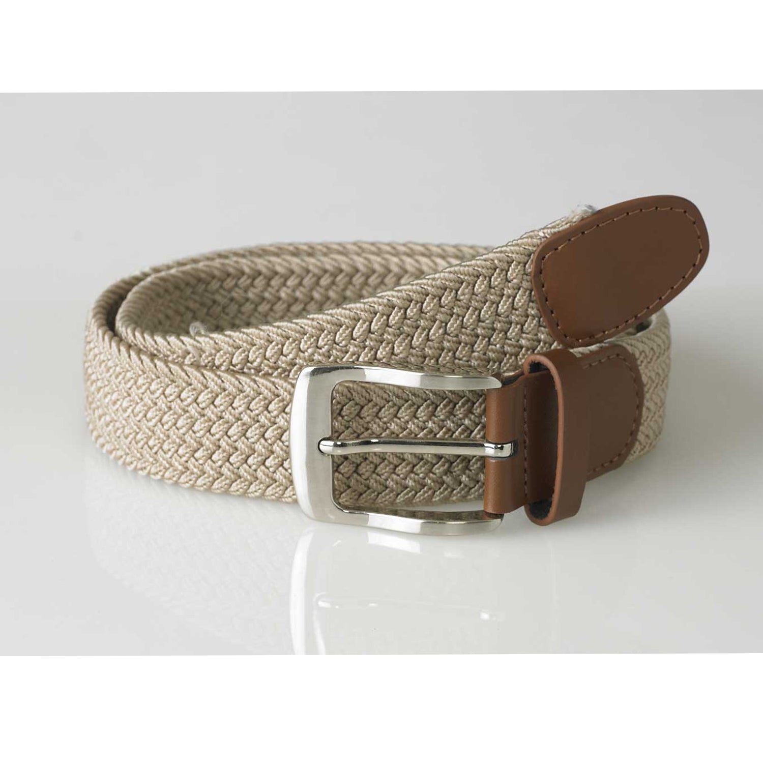 D555 Stretch Braided Belt - KBS 526 (Frank) - Stone 2