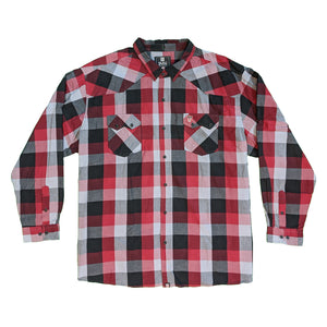 D555 L/S Shirt - KS11042 - Ashton - Red / Black / Grey 3