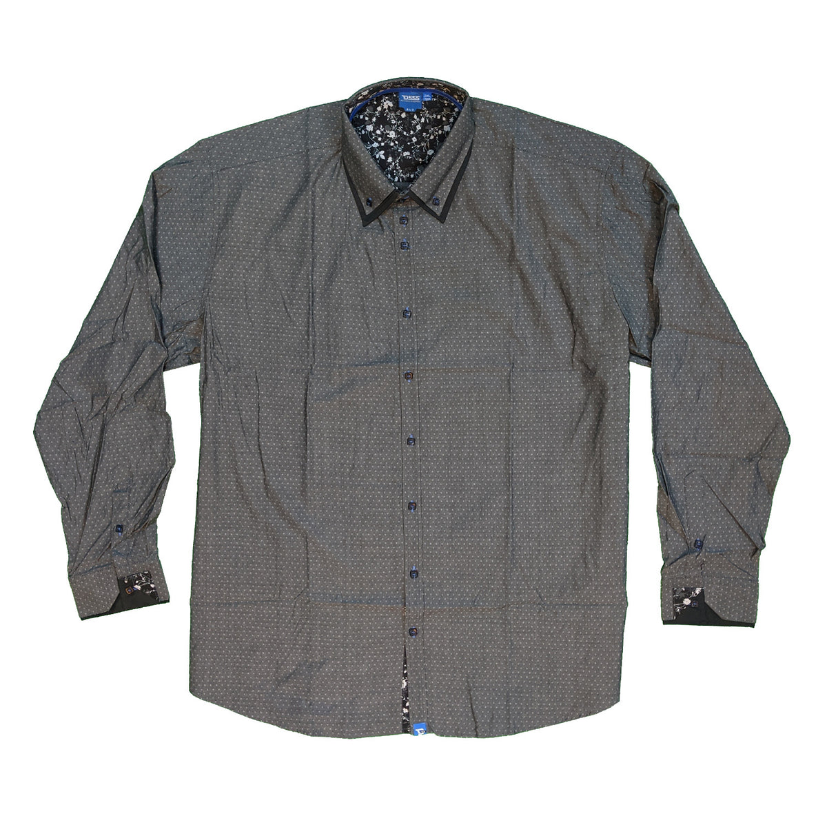 D555 L/S Shirt - KS11307 - Gabriel - Grey / Black 2