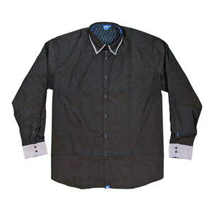D555 L/S Shirt - KS11308 - Rafael - Black / Grey 2