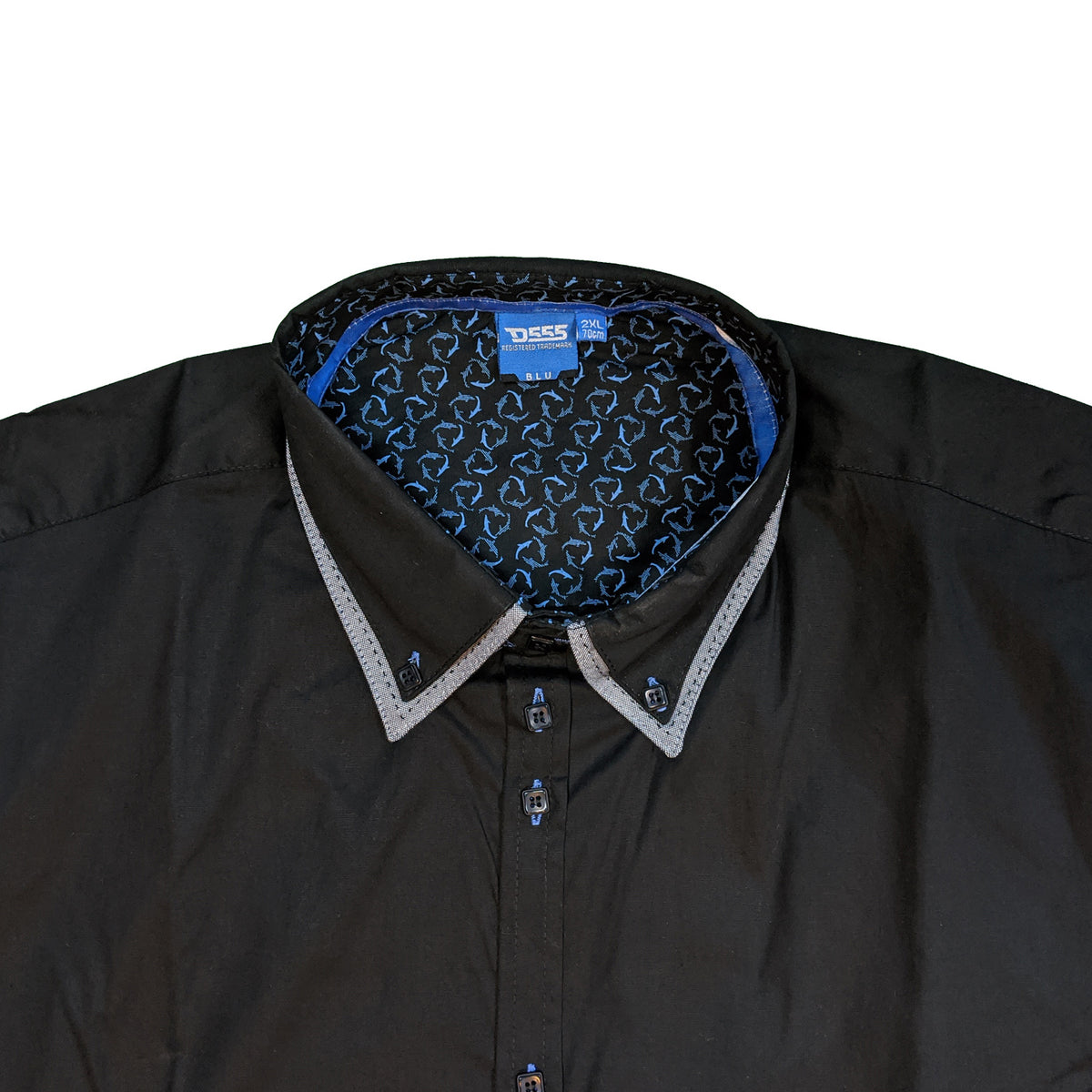 D555 L/S Shirt - KS11308 - Rafael - Black / Grey 3