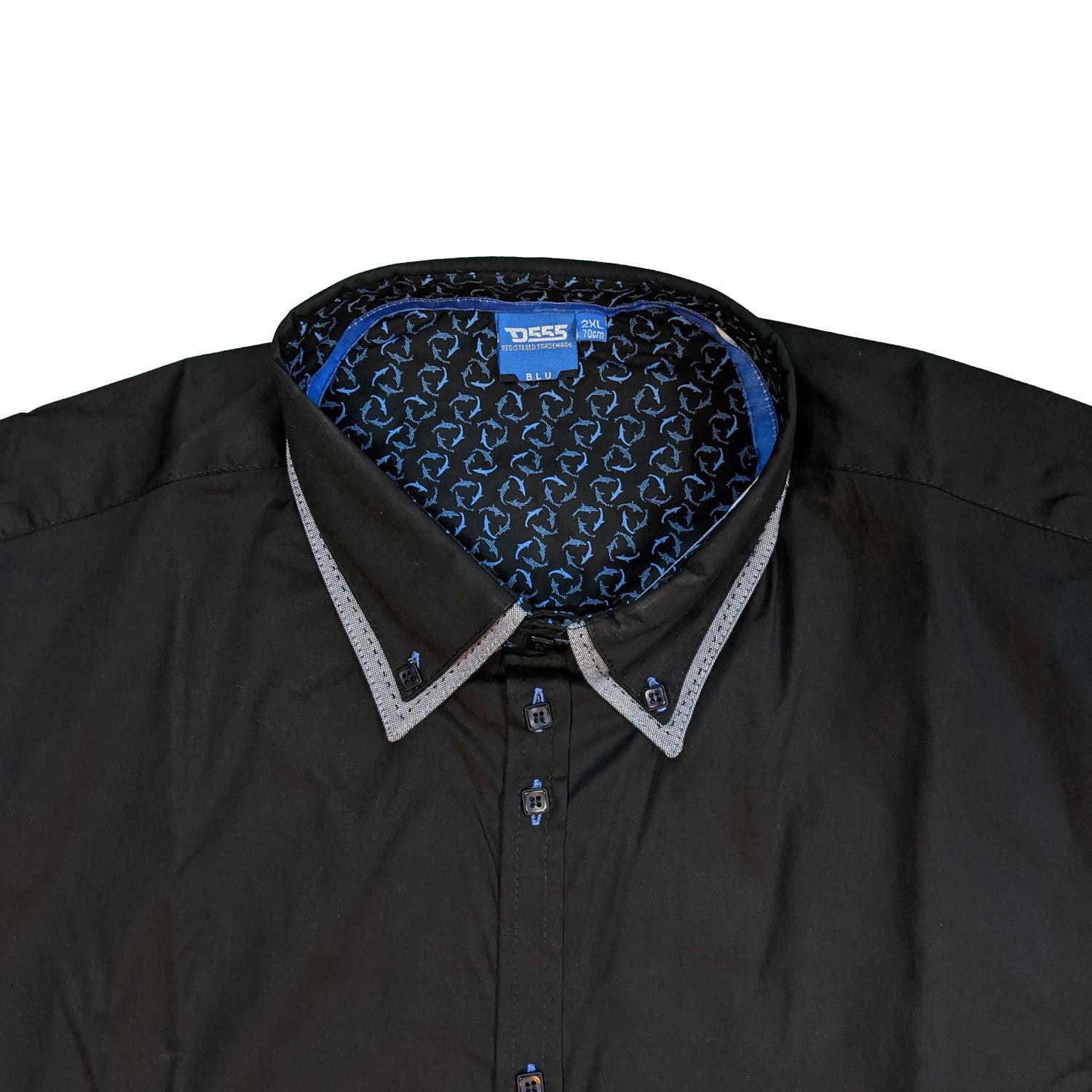 D555 L/S Shirt - KS11308 - Rafael - Black / Grey 3