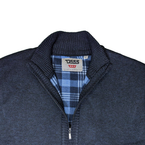 D555 Full Zip Sweater - Streatham - Navy Marl 4