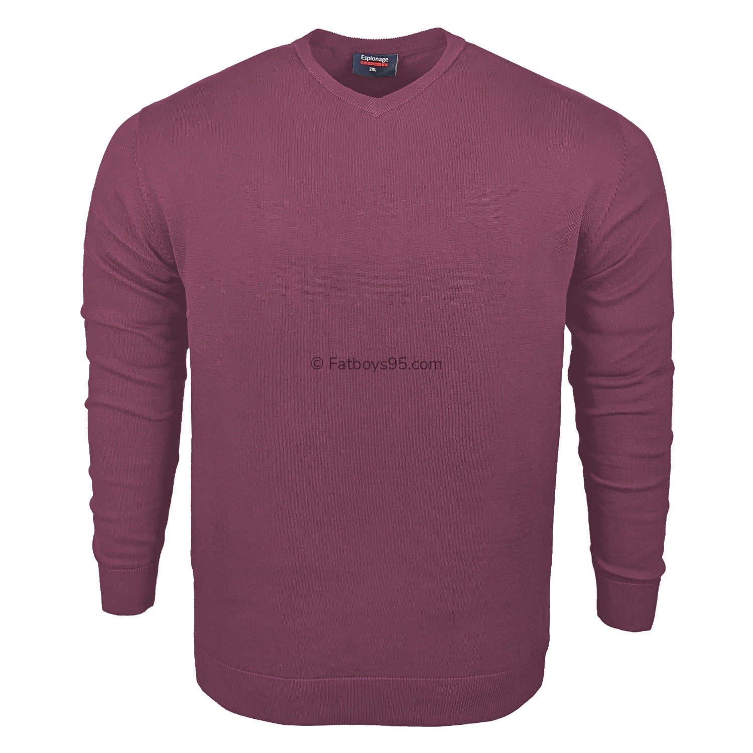 Espionage V Neck Pullover - KW031 - Raspberry 1