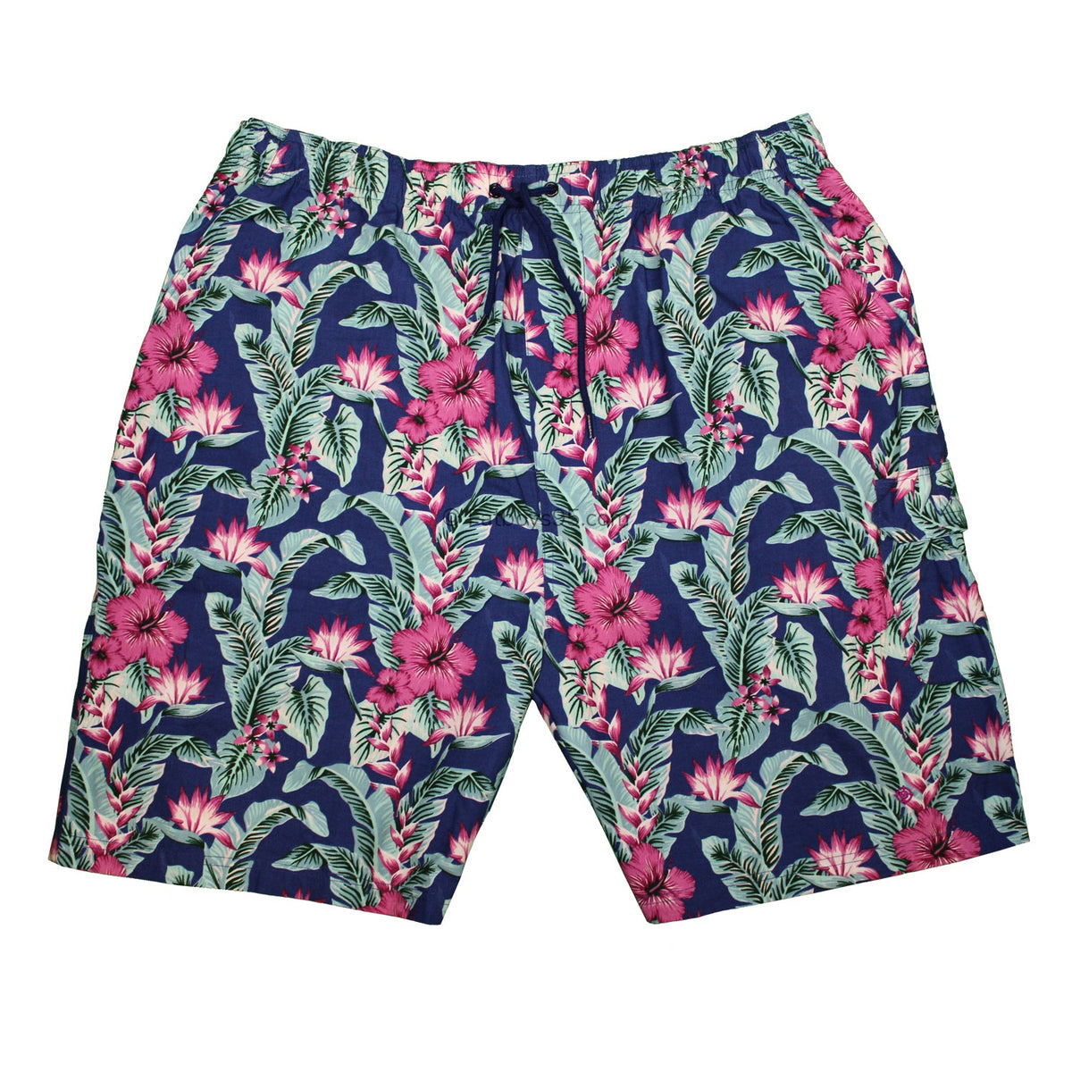 Espionage Hibiscus Print Shorts - LW143 - Blue / Green 1