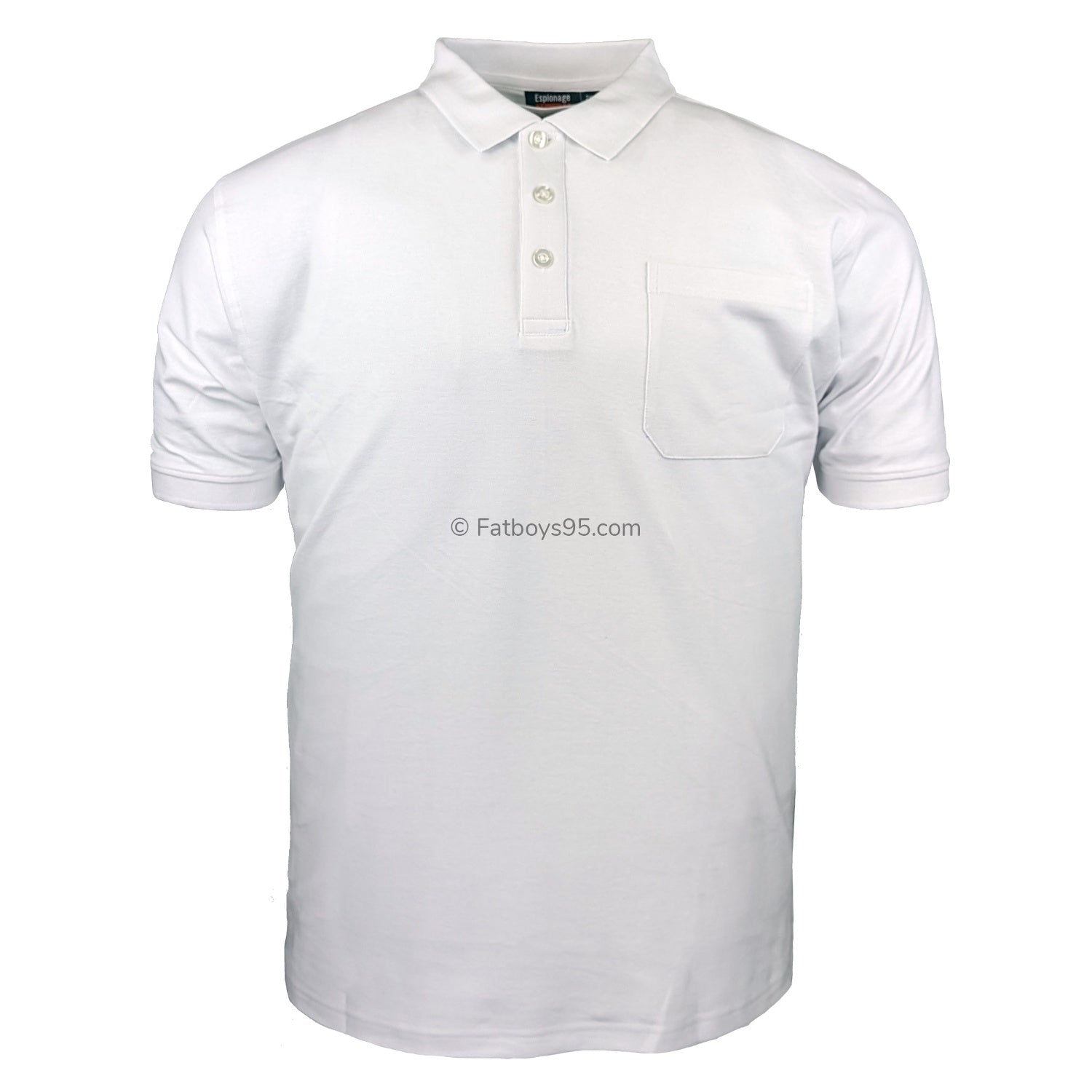 Espionage Plain Polo - P074A - White 1