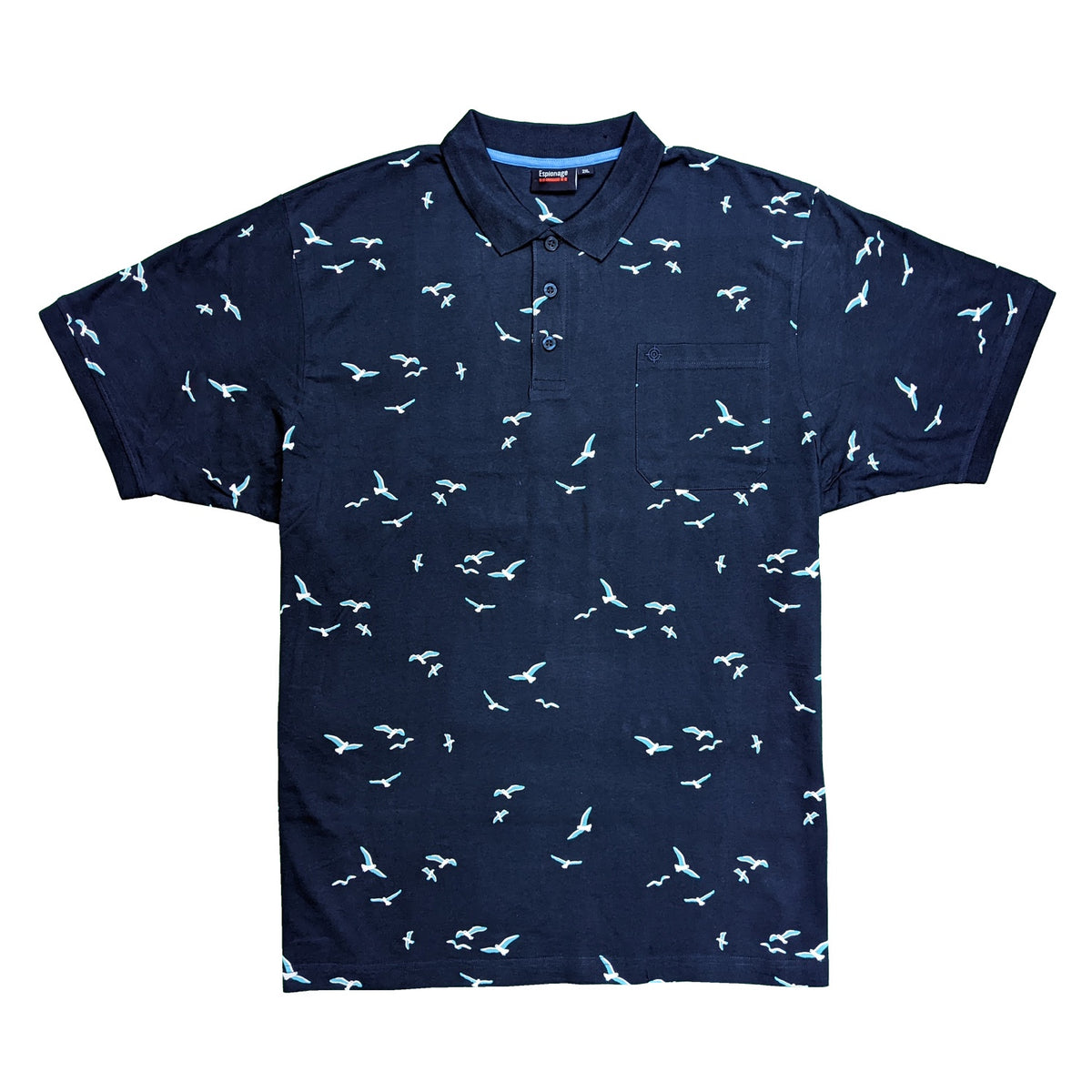 Espionage Gull Print Polo - P185 - Navy 1