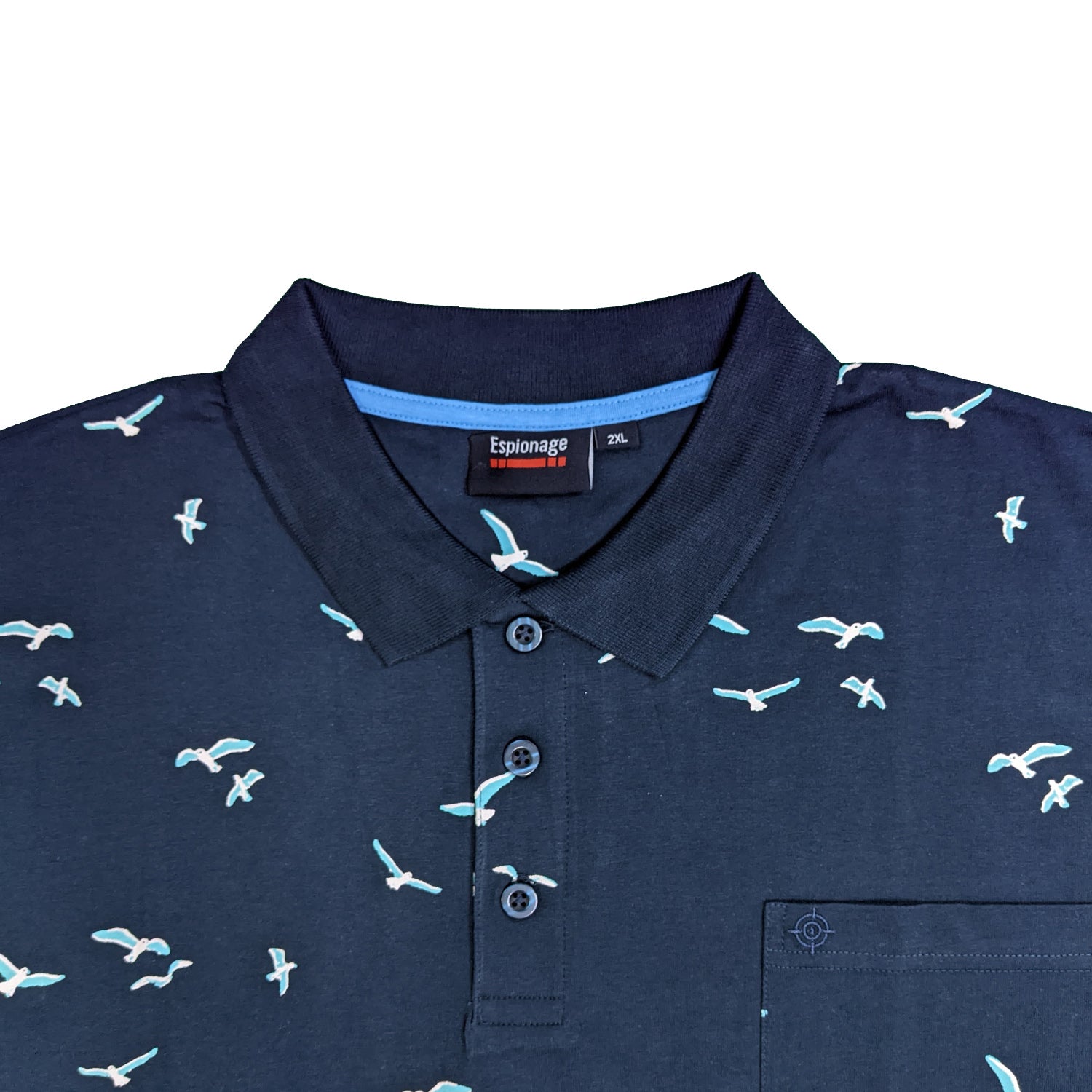 Espionage Gull Print Polo - P185 - Navy 2