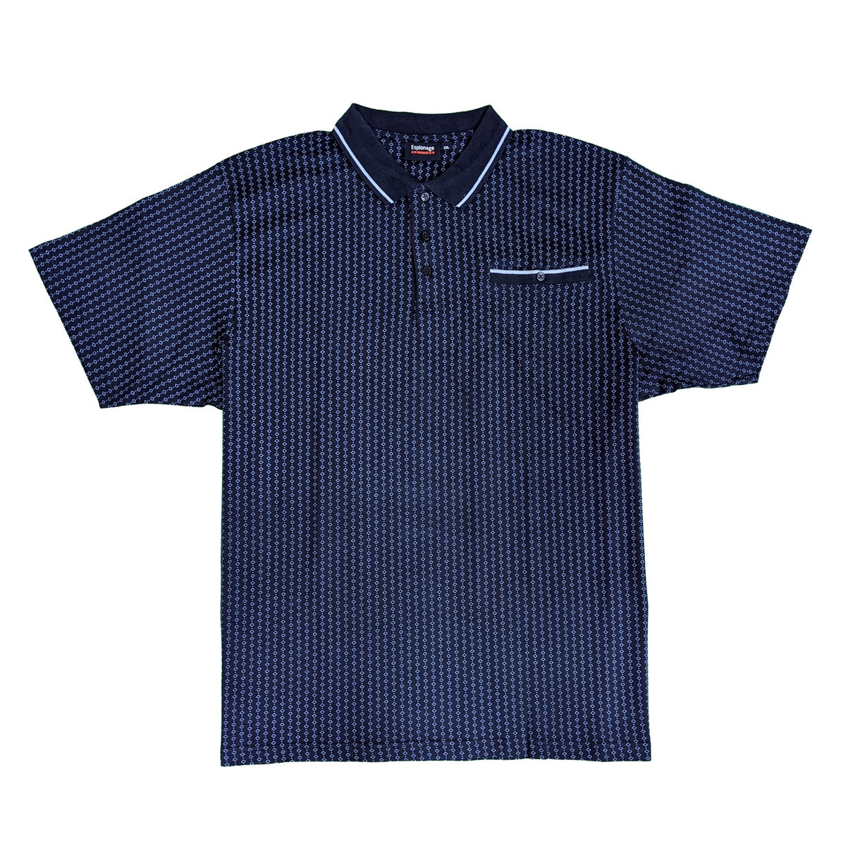 Espionage Diamond Jersey Polo - P189 - Navy / Blue 1