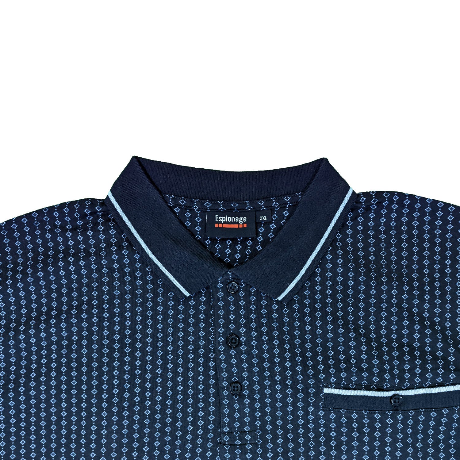 Espionage Diamond Jersey Polo - P189 - Navy / Blue 2