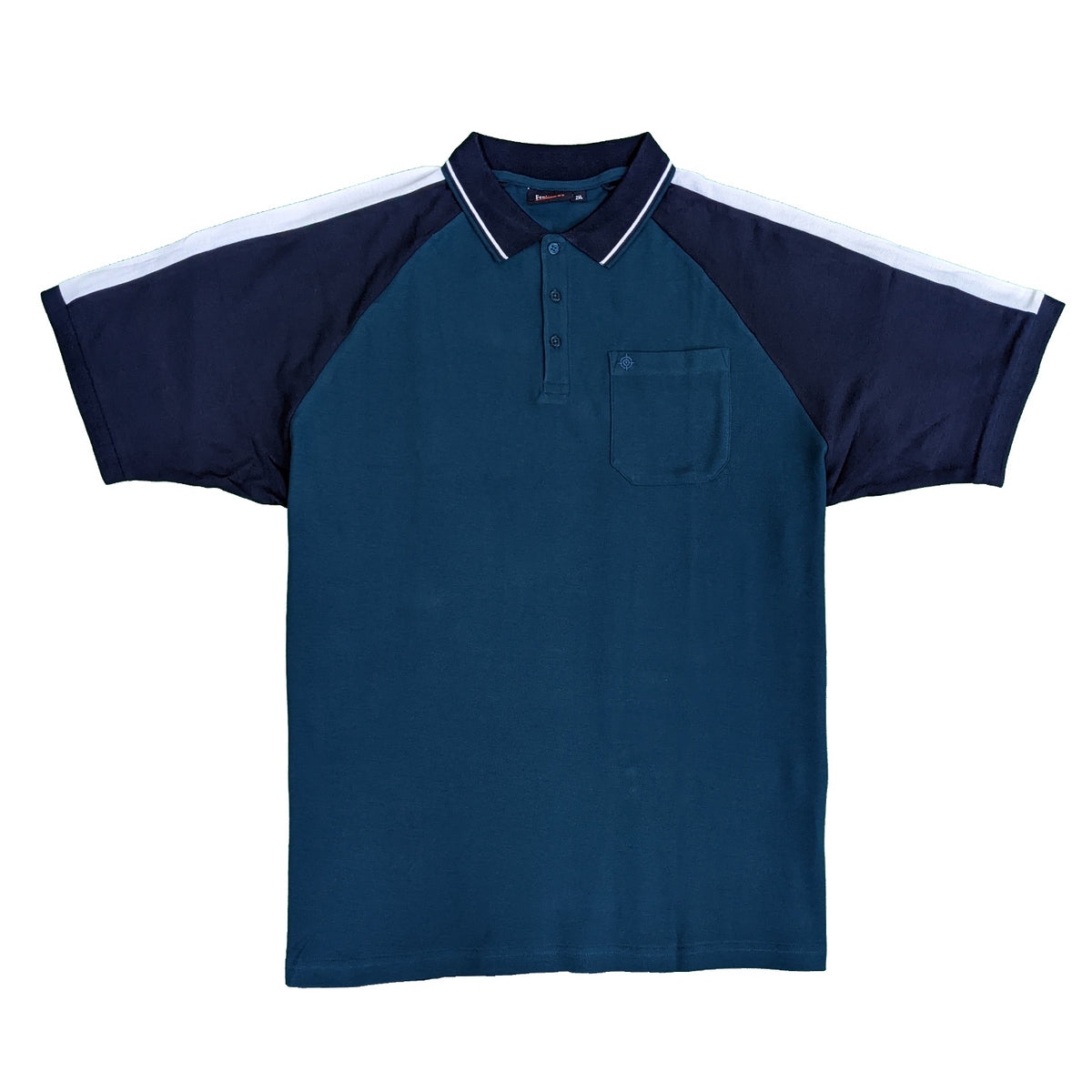 Espionage Cut &amp; Sew Polo - P190 - Deep Teal / Navy 1