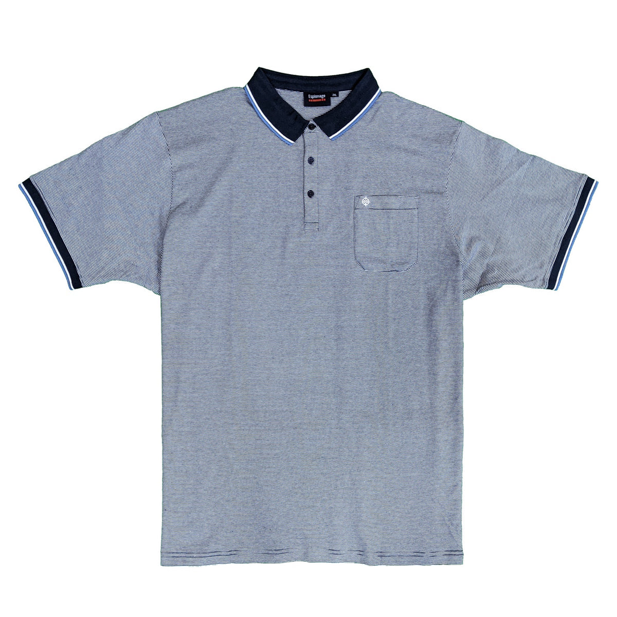 Espionage Stripe Jersey Polo - P191 - Navy 1